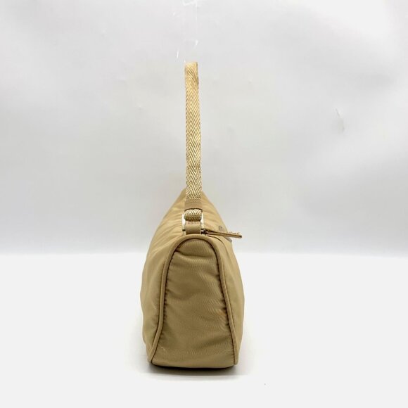 Prada Beige Tessuto Nylon Small Pouch Vintage Handbag - Picture 3 of 12
